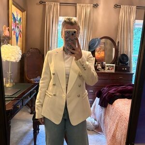 Ivory Double Breasted Blazer